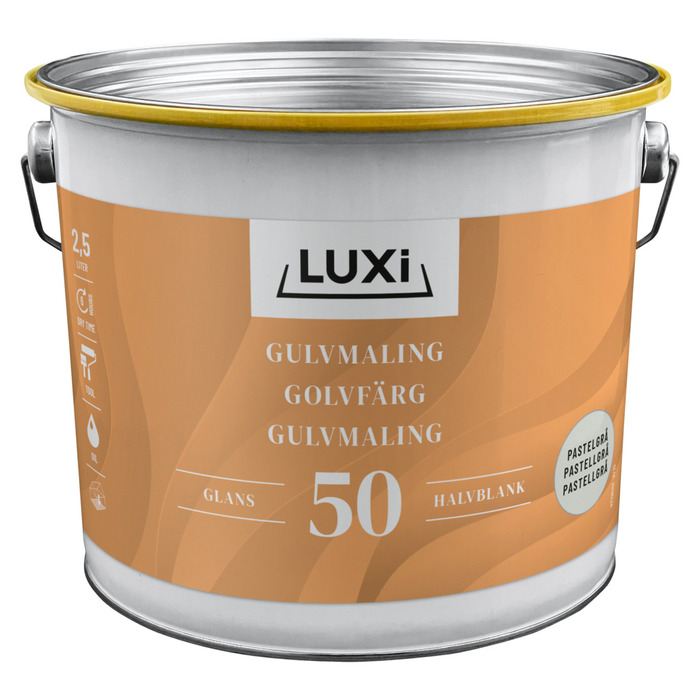 Gulvmaling alkyd pastellgrå 2,5 liter – Luxi